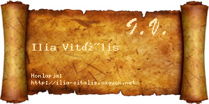 Ilia Vitális névjegykártya